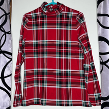 Lands’ End shaped fit, classic plaid turtleneck - £10.78 GBP