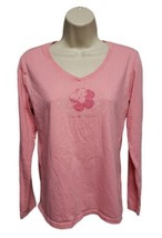 Life is Good Day Sunshine Womens Pink XS Long Sleeve Sleep TShirt - £15.03 GBP