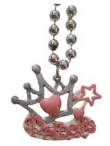 Princess Pink Heart Star Silver Crown Mardi Gras Bead Party Favor - £4.73 GBP