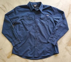 Eddie Bauer Men&#39;s Size XL Navy Blue Thick Button Up Shirt Button Pockets - £19.59 GBP