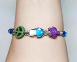 Mushroom Peace Sign Turtle  Hemp Bracelet  handmade jewelry  Kids Girls  - $11.99