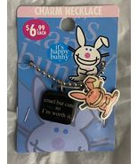 It's Happy Bunny Charm Necklace (Cruel But Cute So I'm Worth It) NEW/Bac... - $12.99