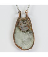Handmade Necklace Geode Cluster Copper Pendant Steampunk 1.2&quot; W x 2.25&quot;H... - $67.96 CAD