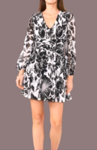 $99 - 1.state Women's Floral Chiffon V-Neck Long-Sleeve Dress Sz:2- Luce... - $29.21