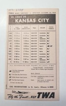 TWA Kansas City to St. Louis Timetable Card October 1958 Flight Schedule... - £23.44 GBP