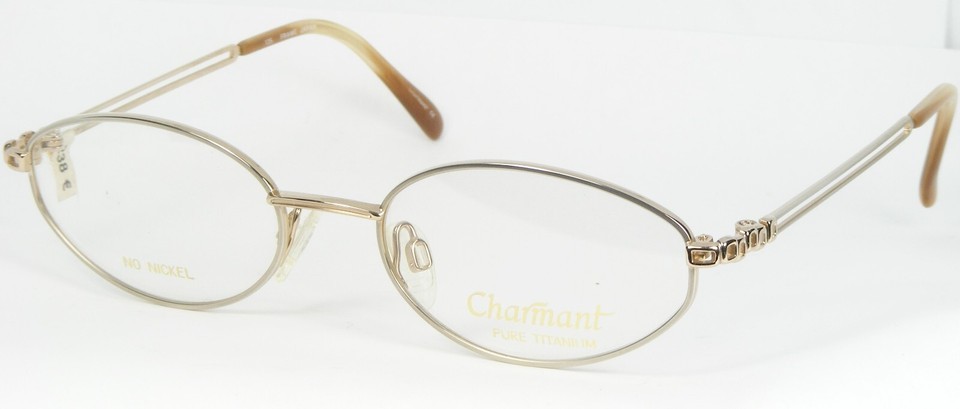 Vintage Charmant Pure Titan 7628 GW Gold Einzigartig Brille Rahmen 52-19... - $85.29