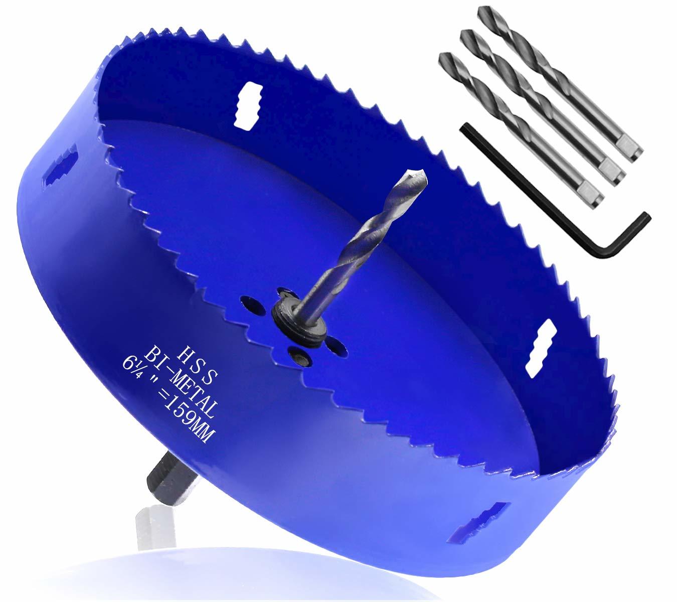 6-1/4 Inch Hole Saw With Heavy Duty Arbor, 1.2 Inch Cutting Depth Hss Bi... - $32.96