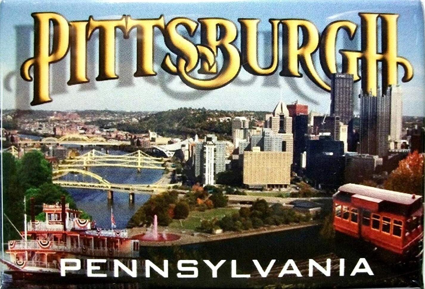 Pittsburgh Pennsylvania 3 Views of The City Fridge Magnet - $7.99