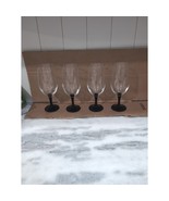 Unbranded Wine Glasses Set, Clear &amp; Black Stemware, 8.25”, Set of 4, Ele... - £23.68 GBP