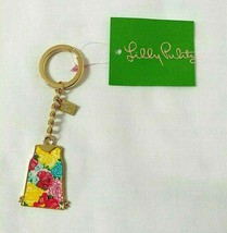 Lilly Pulitzer Dress Oh Shift! Key Chain New w/ Tag Floral Gold - £18.13 GBP