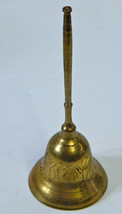 Vintage Medium Stem Brass Bell, Original Clapper, Dinner, Butler Made in India - £12.41 GBP