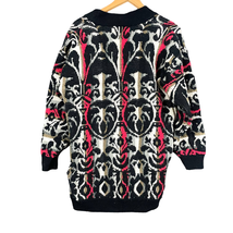 VTG Western Connection Women&#39;s Black Red Sweater MEDIUM Acrylic Pockets - £17.62 GBP
