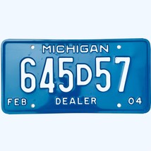 2004 United States Michigan Base Dealer License Plate 645D57 - £13.29 GBP