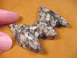 (Y-BAT-707) little BAT bats carving Leopard stone FIGURINE gemstone I lo... - $17.53