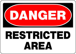 Danger Restricted Area Metal Sign 10&quot; X 14&quot; Red &amp; White Keep Out Hillman 842058 - £18.60 GBP