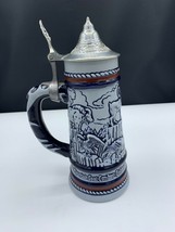 Vintage 1976 Avon Beer Stein Mug Lid Ceramic Handcrafted in Brazil Wildlife - £7.48 GBP