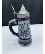 Vintage 1976 Avon Beer Stein Mug Lid Ceramic Handcrafted in Brazil Wildlife - £7.51 GBP