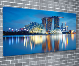 Marina Bay Singapore Canvas Print Asian Coast Wall Art 55x24Inch Ready T... - £70.21 GBP