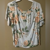 Angie’s Girls Floral Off Shoulder Top Blue Large XL NWT - £20.04 GBP