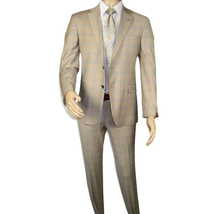 Men Suit BERLUSCONI Turkey Italian Wool 180's Glenn Plaid K167-07 Beige Blue image 4