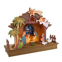 Battery Operated Light Up LED Nativity Table Piece Figurine 11.75 Inch N... - $42.55