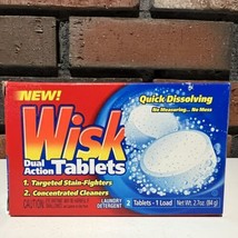 Vintage Box of Wisk Dual Action Tablets Travel Detergent Discontinued New - $6.93