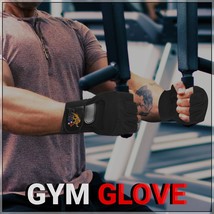 Weight Lifting Gym Gloves Fitness Training Workout Gloves Exercise Black Straps - £8.31 GBP