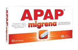 APAP migrena headache high temperature fast help migraine 10 tablets - $22.00