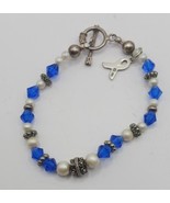 Blue Awareness Sterling Ribbon Bracelet - $34.19 CAD