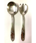 Silver Plated 8 inch Salad Serving Spoon and Spoon Fork - Marked GEWA 100* - $76.90 CAD