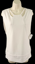 Nanette Lepore Womens Strappy Sleeveless Shirt XS White Athletic Tank Top New - £18.19 GBP