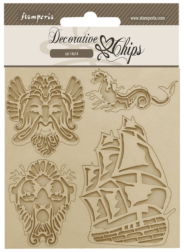 Stamperia Decorative Chips 5.5&quot;X5.5&quot;-Songs Of The Sea Sailing Ship SCB184 - $8.29