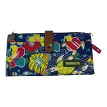 Lily Bloom Sea Turtle Hawaiian Blue Floral Fold Out Wallet Green Tropical EUC - £17.12 GBP