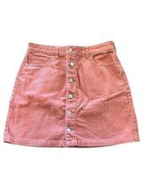 Hollister Pink Ultra High Rise Corduroy Button Up Skirt Size 11 - £12.12 GBP