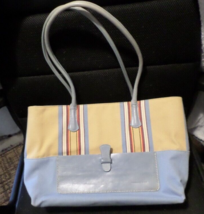 Francesco Biasia Canvas &amp; Leather Tote Bag Vintage - £18.59 GBP