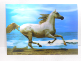 3D Wildlife HOLOGRAM Lenticular Poster Gray Arabian Horse Beach Plastic ... - £11.95 GBP