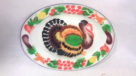 Vintage Mid-Century Enameled Turkey Platter - $29.00