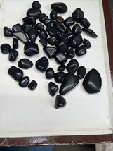 1/2 Pound Tumbled Polished Black Stones Small To Medium Size - £6.38 GBP