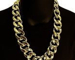 Hip Hop Large Thick Acrylic Plastic Gold Cuban Link Chain Necklace 32mm ... - $19.79+