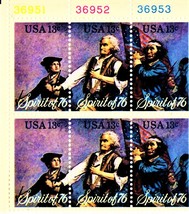 U S Stamp The Spirit of '76  - Strip of 20 MNH 1976 U.S. Postage Stamps - $10.00
