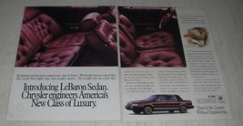 1990 Chrysler LebBaron Sedan Ad - New Class of Luxury - £14.76 GBP