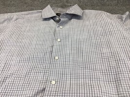 Nordstrom Dress Shirt Mens 17 1/2 34-35 Button Up Non Iron Gingham Plaid... - $12.86