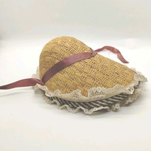 Doll Bonnet- Straw 6&quot; Long 5&quot; Wide Hat for Dolls - $8.90