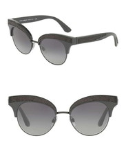 $540 Dolce&amp;Gabbana Sequin Brows Sunglasses Embellished Cat Eye Black Run... - $159.49