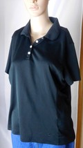 Nike FitDry Women&#39;s Golf Shirt Size L Black Button Neckline  - $17.86
