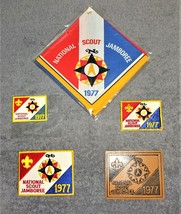 Vintage Boy Scouts Of America BSA 1977 National Jamboree Neckerchief &amp; Patches - £39.56 GBP