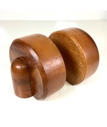 Vtg 1970s Oregon Myrtlewood Products Mid Century Modern BookEnds MCM Art... - $45.11 CAD