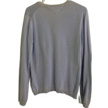 VTG Tommy Hilfiger Argyle V Neck Sweater Womens M Pullover 100% Cotton Baby Blue - £14.07 GBP