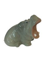 Hippo Figurine Lomonosov Hippopotamus Russia USSR Miniature Porcelain Gi... - $39.55