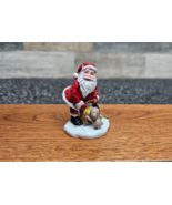 Christmas Figurine - Santa Clause w/ Sack &amp; Puppy! - £8.41 GBP